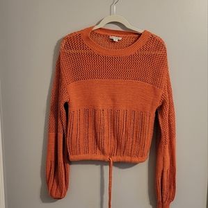 American Eagle small orange crochet sweater